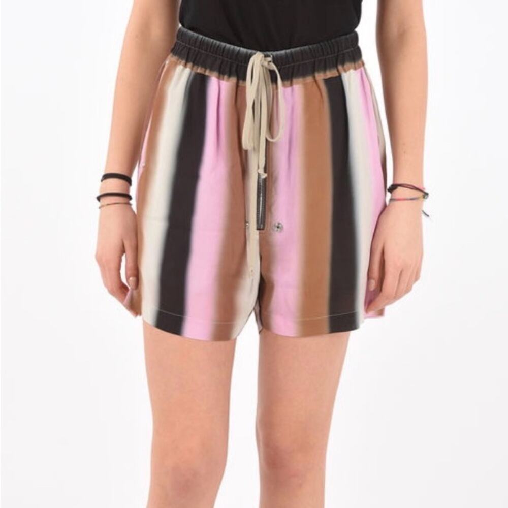 nwt Rick Owens Phlegethon SS21 Bela Zipped Shorts US 2 IT 38 Gradient Striped